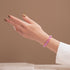 Bracelet Macaron en Verre Sirène Magenta | Argent